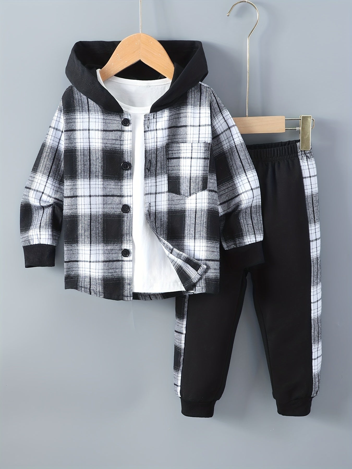 Helvano | 2-teiliges Jungen-Set mit Karo-Hoodie und Jogginghose