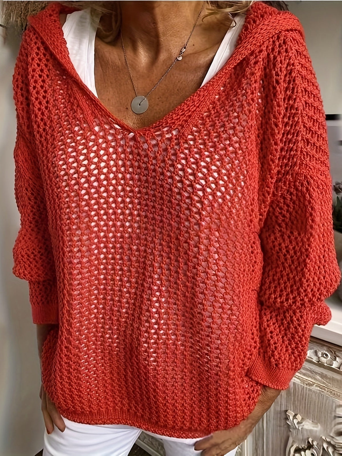 Helvano | Lockerer Strickpullover mit Kapuze