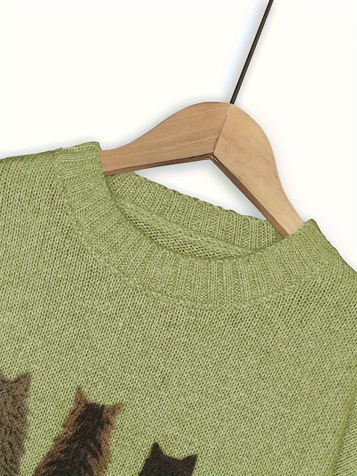 Helvano | Damen Strickpullover mit Katzenmotiv