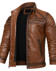 Helvano | Lederjacke Cruiser für Herren in Braun