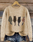 Helvano | Damen Strickpullover mit Katzenmotiv