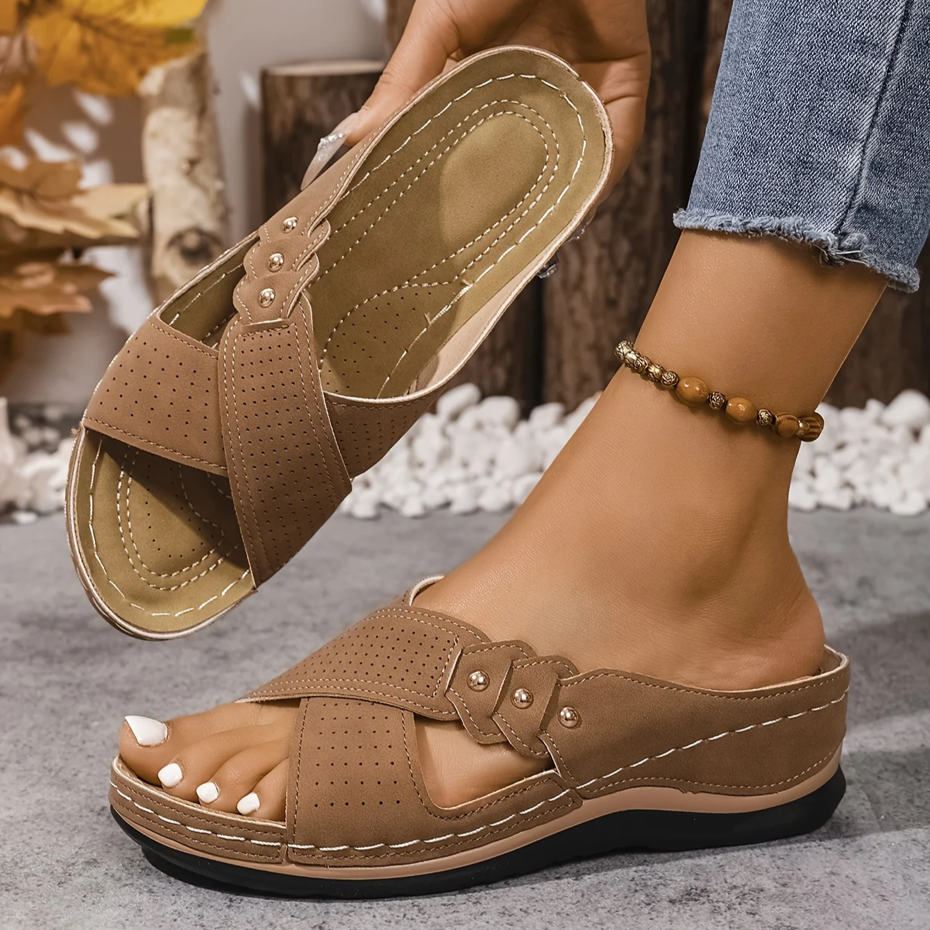 Helvano | Damen-Sandalen mit Keilabsatz
