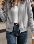Helvano | Damen Rippstrick-Jacke mit Reissverschluss