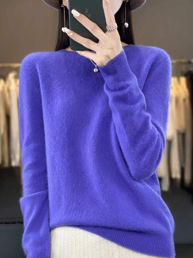 Helvano | Damen Strickpullover mit Rundhalsausschnitt