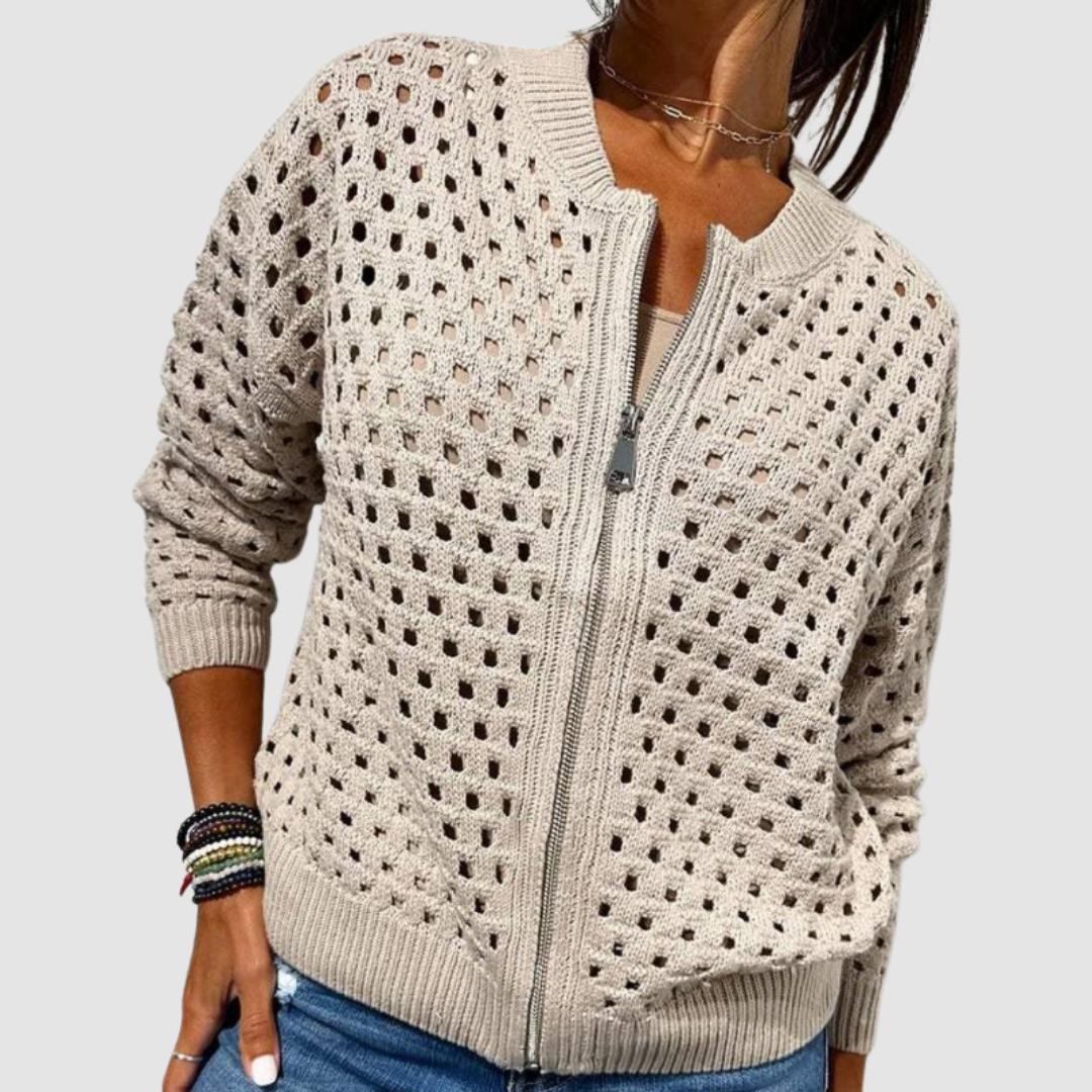 Helvano | Strickjacke mit Lochmuster für Damen
