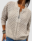 Helvano | Strickjacke mit Lochmuster für Damen