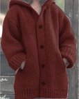 Helvano | Strickjacke mit Kapuze und Knöpfen für Damen