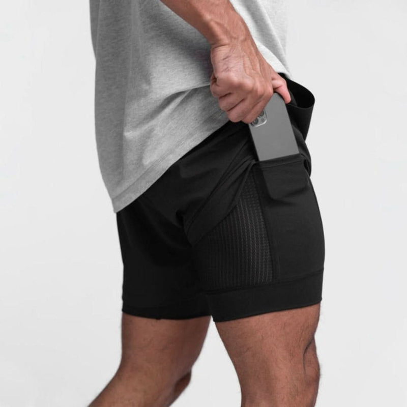 Helvano | 2-in-1 Sportshorts mit Innenhose für Herren