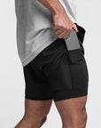 Helvano | 2-in-1 Sportshorts mit Innenhose für Herren