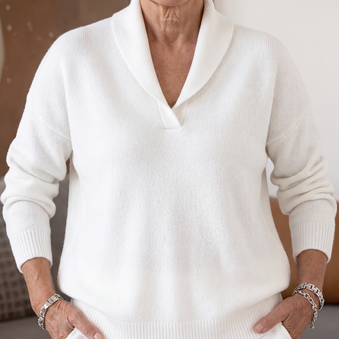 Helvano | Oversized Pullover mit V-Ausschnitt für Damen