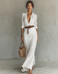 Helvano | Maxikleid mit Gürtel für Damen