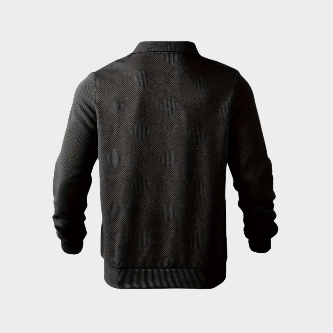 Helvano | Strukturierter Half-Zip Pullover für Herren