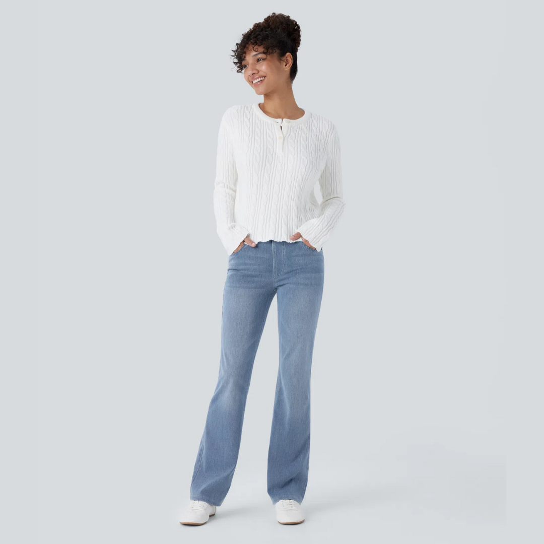 Helvano | Bootcut-Jeans mit hohem Bund für Damen