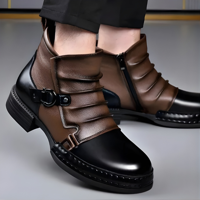 Helvano | Herren Stiefeletten mit Schnalle in Schwarz