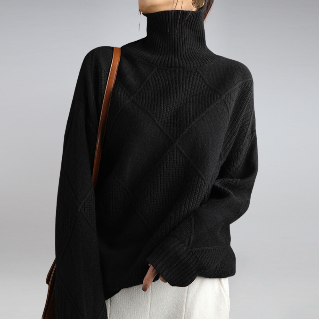 Helvano | Damen Rollkragenpullover mit geometrischem Muster