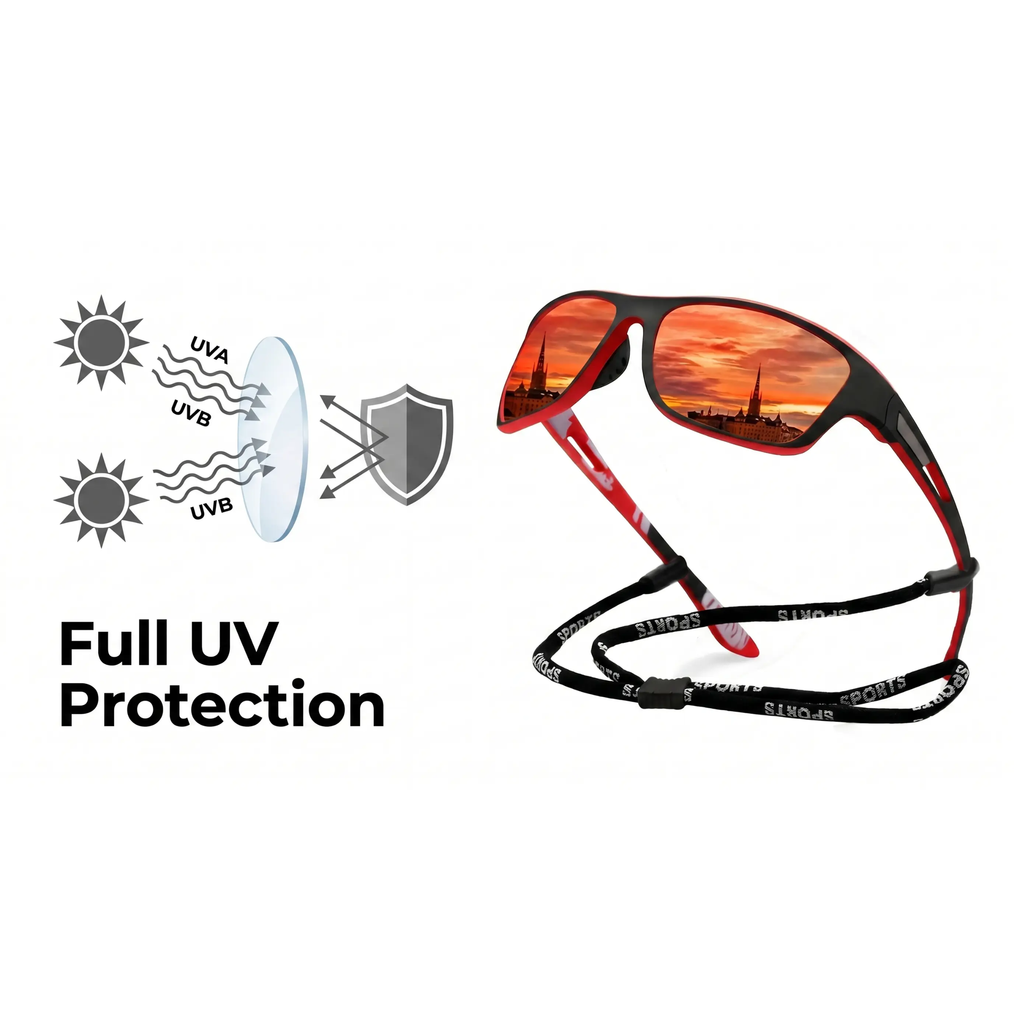 Helvano | Polarisierte Sport-Sonnenbrille für Herren