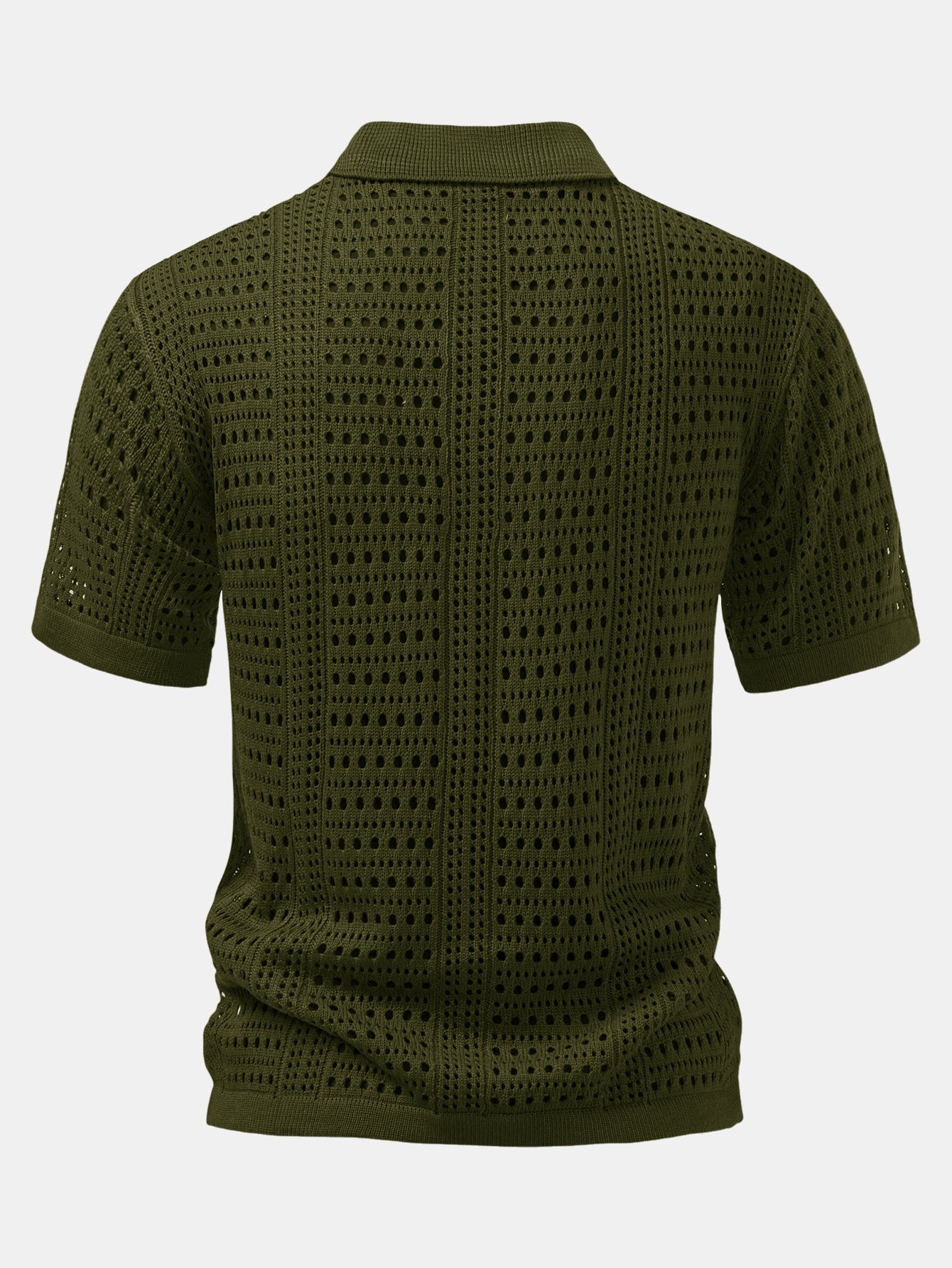 Helvano | Herren-Set Häkel-Poloshirt mit V-Ausschnitt &amp; Leinenhose