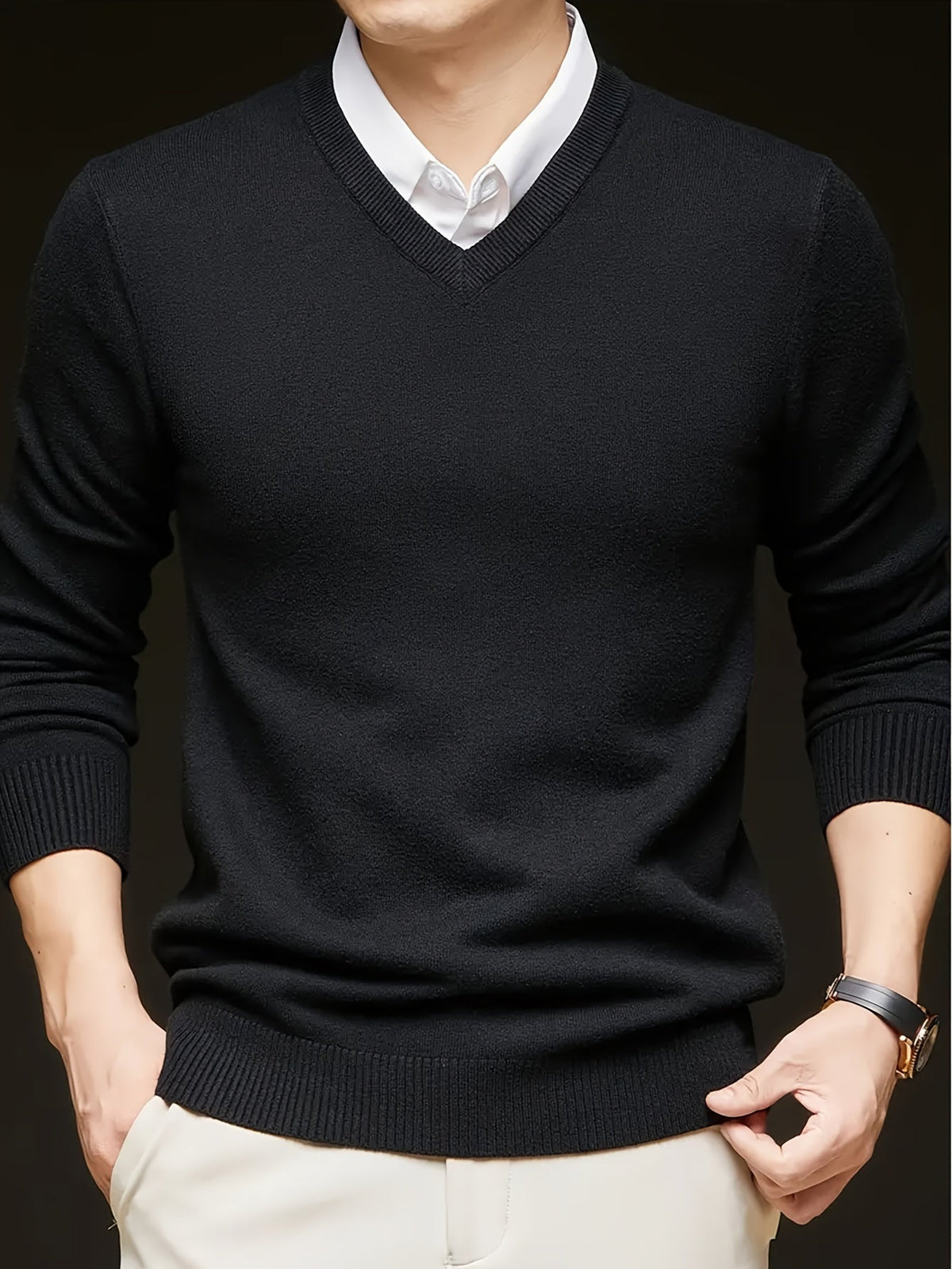 Helvano | Herren Strickpullover mit V-Ausschnitt
