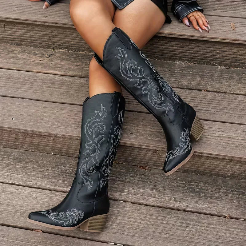 Helvano | Damen-Cowboystiefel mit Stickerei