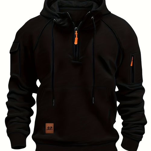 Helvano | Utility-Hoodie mit Kurzreissverschluss für Herren