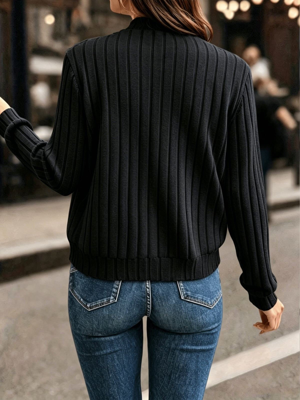 Helvano | Damen Rippstrick-Jacke mit Reissverschluss