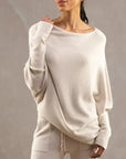 Helvano | Asymmetrisch drapierter Pullover für Damen