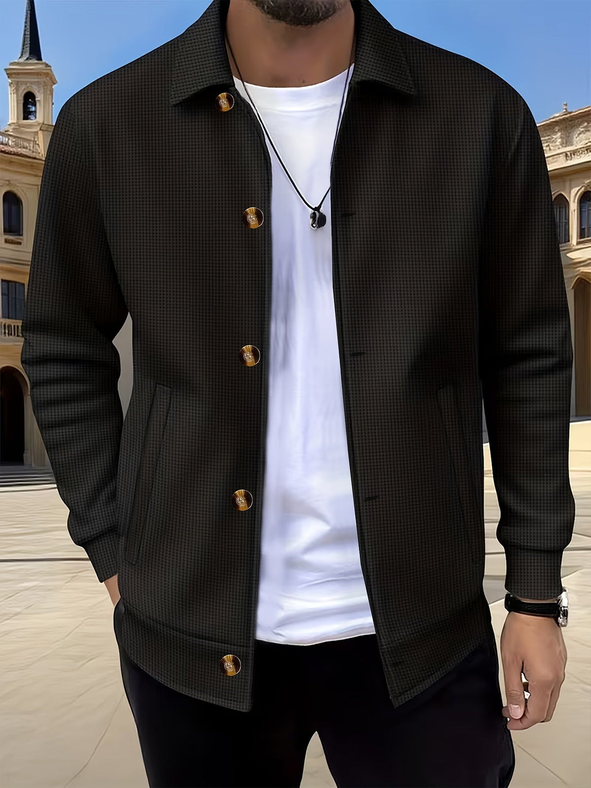 Helvano | Strukturierte Herrenjacke mit Knopfleiste