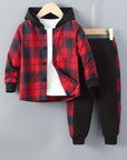 Helvano | 2-teiliges Jungen-Set mit Karo-Hoodie und Jogginghose