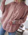 Helvano | Zopfstrick-Pullover mit Stehkragen für Damen