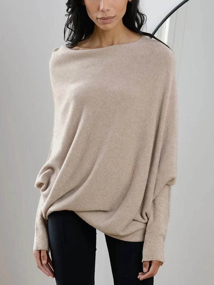 Helvano | Asymmetrisch drapierter Pullover für Damen