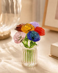 Helvano | Kunstblumen-Set mit Glasvase