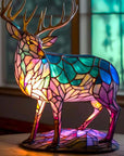 Helvano | Buntglas-Tischlampe im Tierdesign
