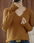 Helvano | Damen Strickpullover mit V-Ausschnitt