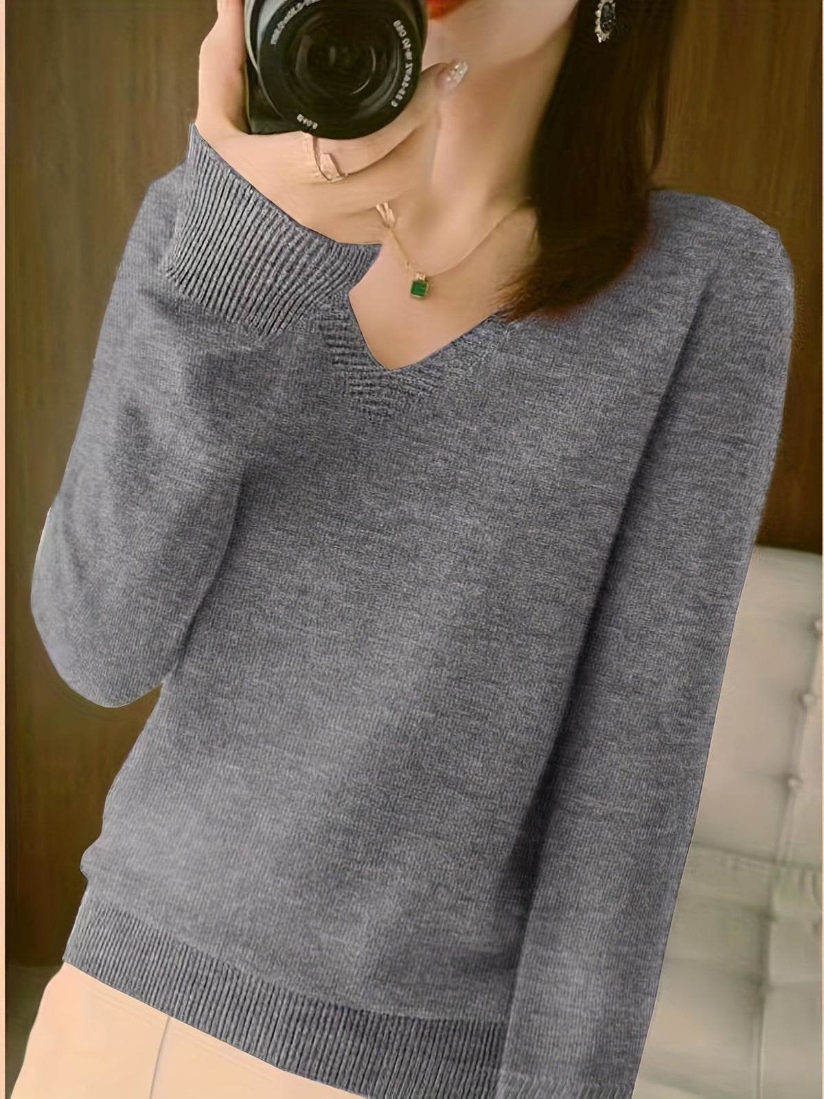 Helvano | Damen Strickpullover mit V-Ausschnitt