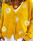 Helvano | Damen Strickjacke mit Blumenstickerei