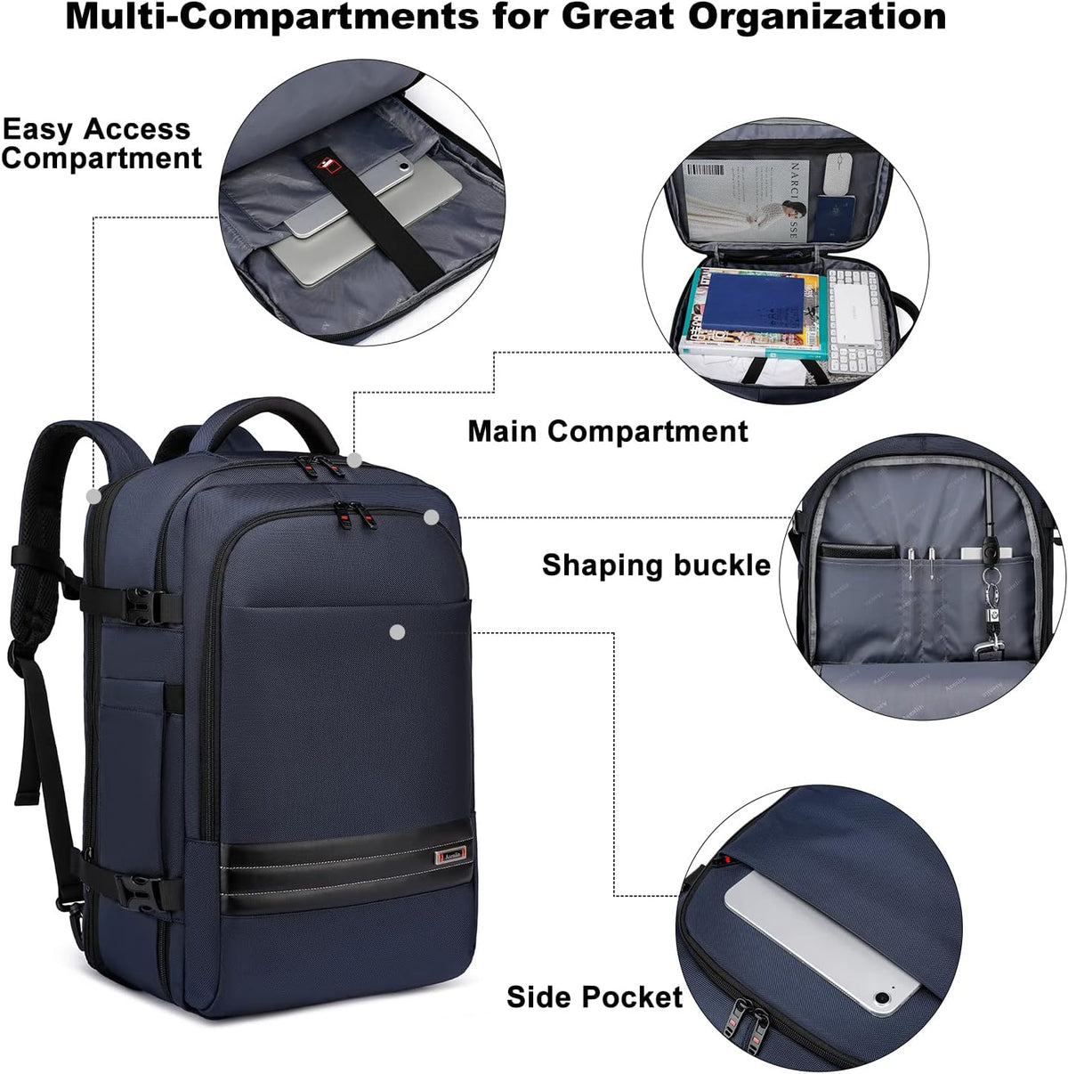 Helvano | Erweiterbarer Reiserucksack mit Laptopfach