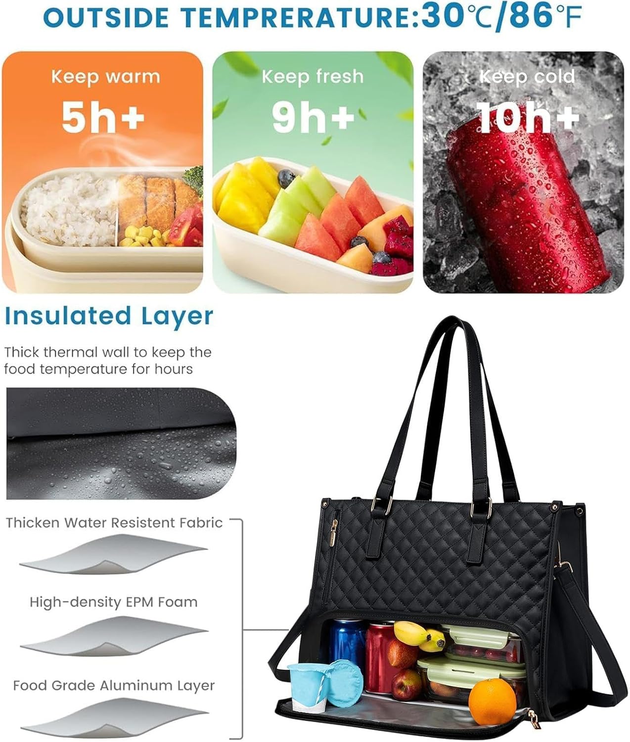 Helvano | 2-in-1 Isolierte Lunch- &amp; Laptoptasche für Damen