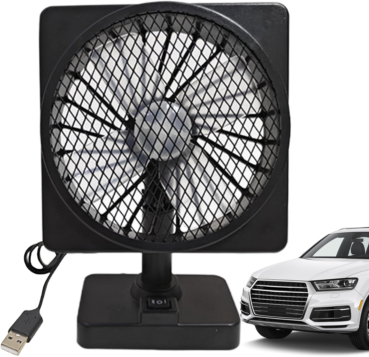 Helvano | 12V USB Auto-Ventilator mit 360°-Rotation