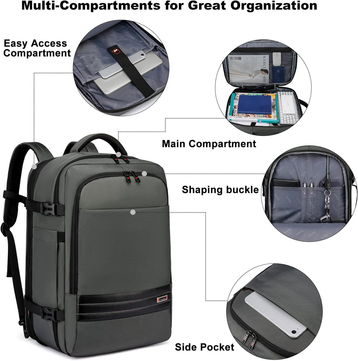 Helvano | Erweiterbarer Reiserucksack mit Laptopfach