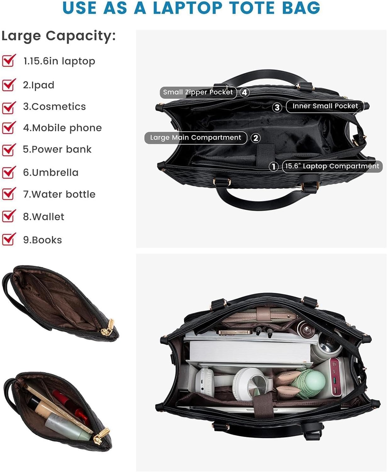 Helvano | 2-in-1 Isolierte Lunch- &amp; Laptoptasche für Damen