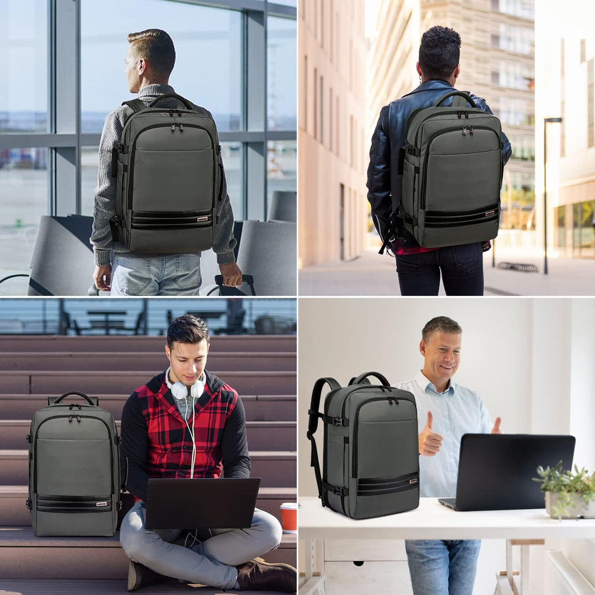 Helvano | Erweiterbarer Reiserucksack mit Laptopfach