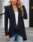 Helvano | Offener drapierter Strickcardigan für Damen