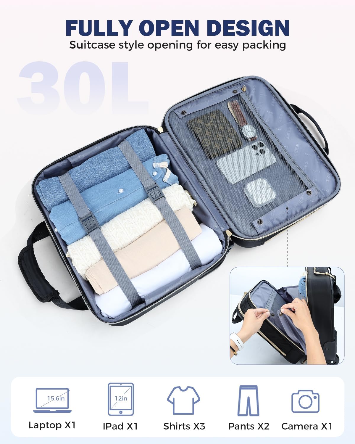 Helvano | Laptop-Trolley 15,6" mit Handgepäck-Grösse