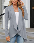 Helvano | Offener drapierter Strickcardigan für Damen