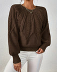 Helvano | Zopfstrick-Pullover mit Rundhals