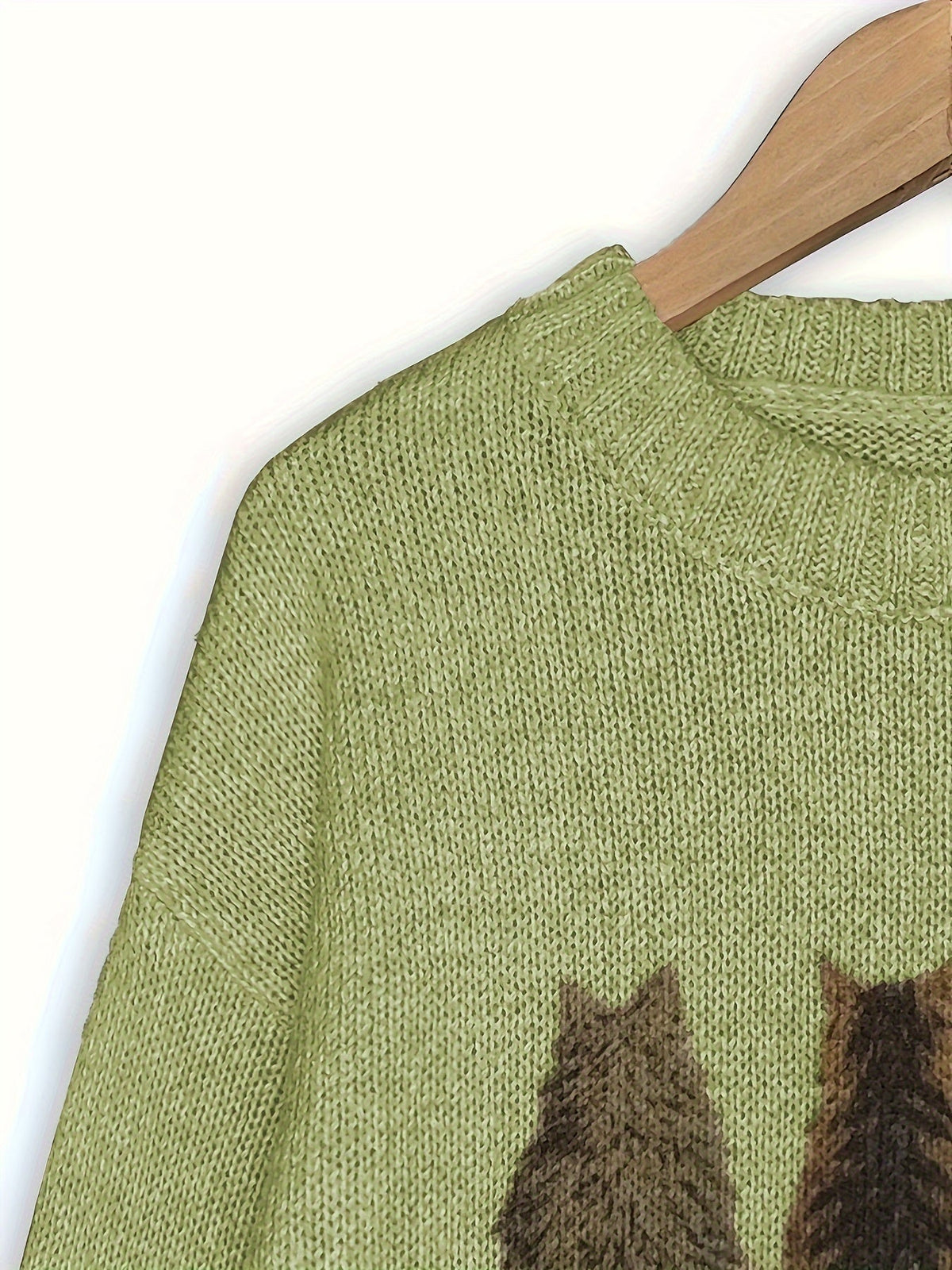 Helvano | Damen Strickpullover mit Katzenmotiv