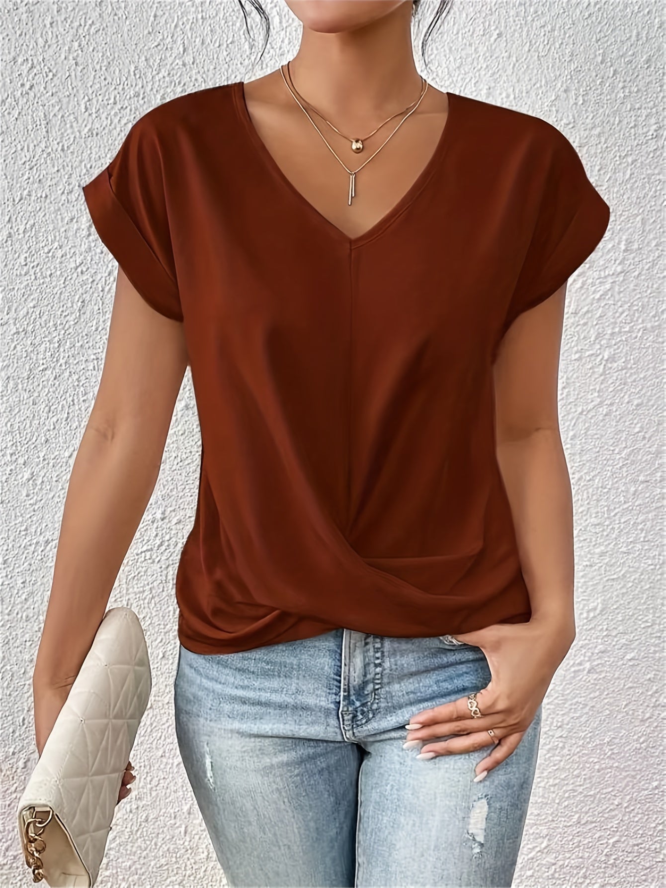 Helvano | Damen T-Shirt mit V-Ausschnitt