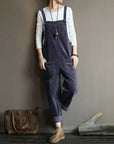 Helvano | Ärmelloser Cord-Overall mit weitem Bein für Damen