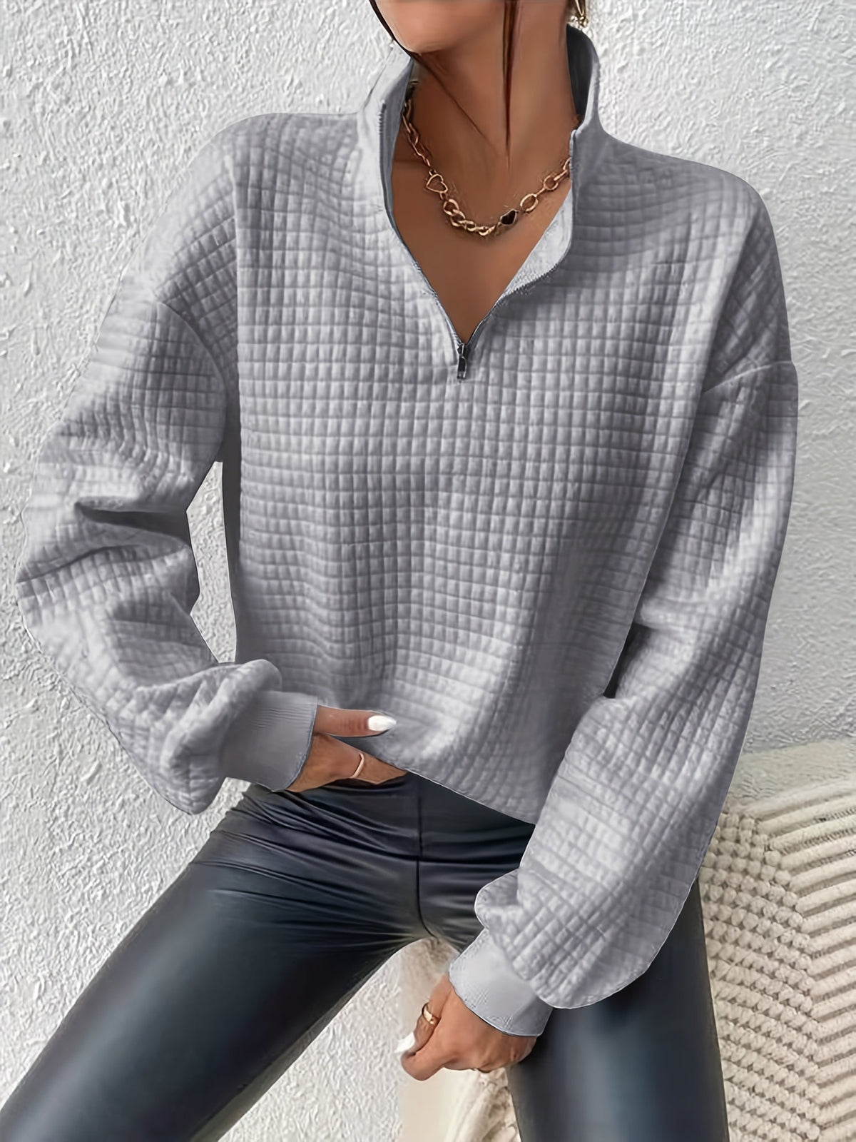 Helvano | Lockerer Half-Zip-Pullover für Damen