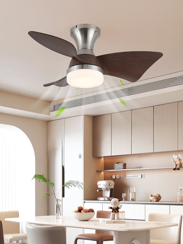 Helvano | Deckenventilator mit Licht und Holzflügeln